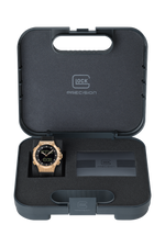 GLOCK Analog-Digital Watch in Coyote Steel, Black Dial, Black Strap