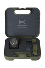 GLOCK Limited Edition Titanium Chronograph Watch in Black Titanium, Black Dial, Army Green Strap