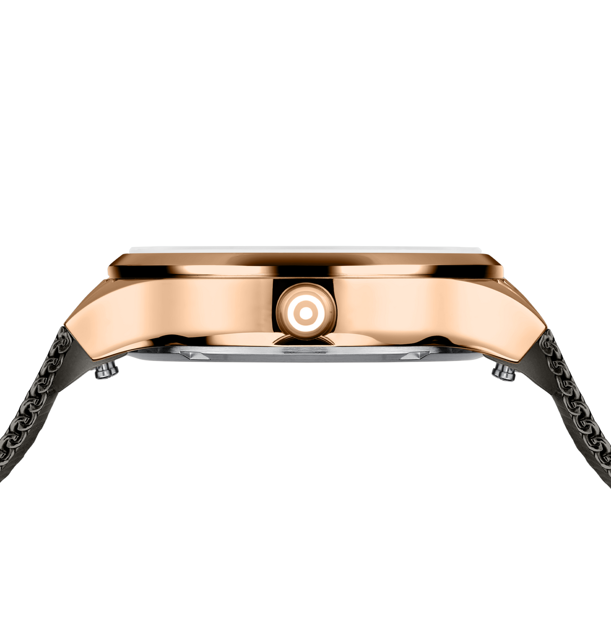 GLOCK Diamond Swiss Quartz Watch in Rose Gold-Tone Steel, Gunmetal Dial, Gunmetal Bracelet