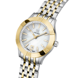 GLOCK Diamond Swiss Quartz Watch in Stainless Steel, White Mother of Pearl Dial, Bicolor Bracelet