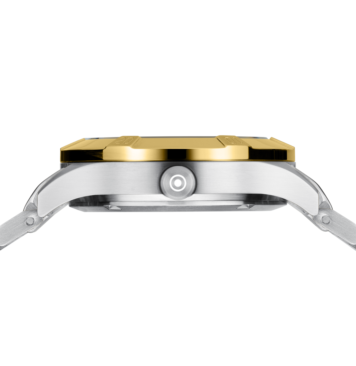 GLOCK Diamond Swiss Quartz Watch in Stainless Steel, White Mother of Pearl Dial, Bicolor Bracelet