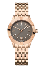 GLOCK Diamond Swiss Quartz Watch in Rose Gold-Tone Steel, Gunmetal Dial, Rose Gold-Tone Bracelet