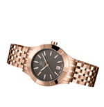 GLOCK Diamond Swiss Quartz Watch in Rose Gold-Tone Steel, Gunmetal Dial, Rose Gold-Tone Bracelet