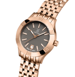 GLOCK Diamond Swiss Quartz Watch in Rose Gold-Tone Steel, Gunmetal Dial, Rose Gold-Tone Bracelet