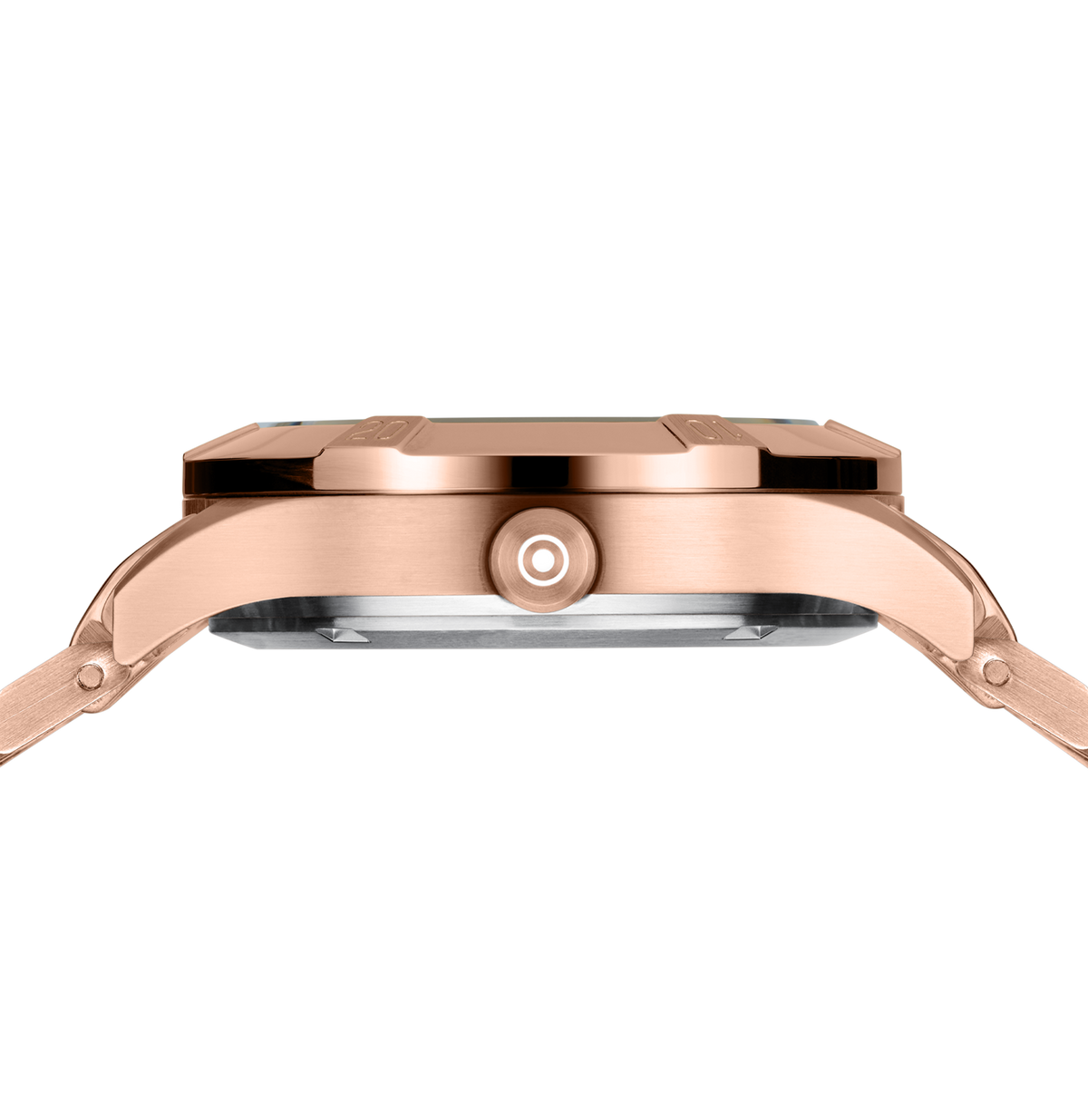 GLOCK Diamond Swiss Quartz Watch in Rose Gold-Tone Steel, Gunmetal Dial, Rose Gold-Tone Bracelet