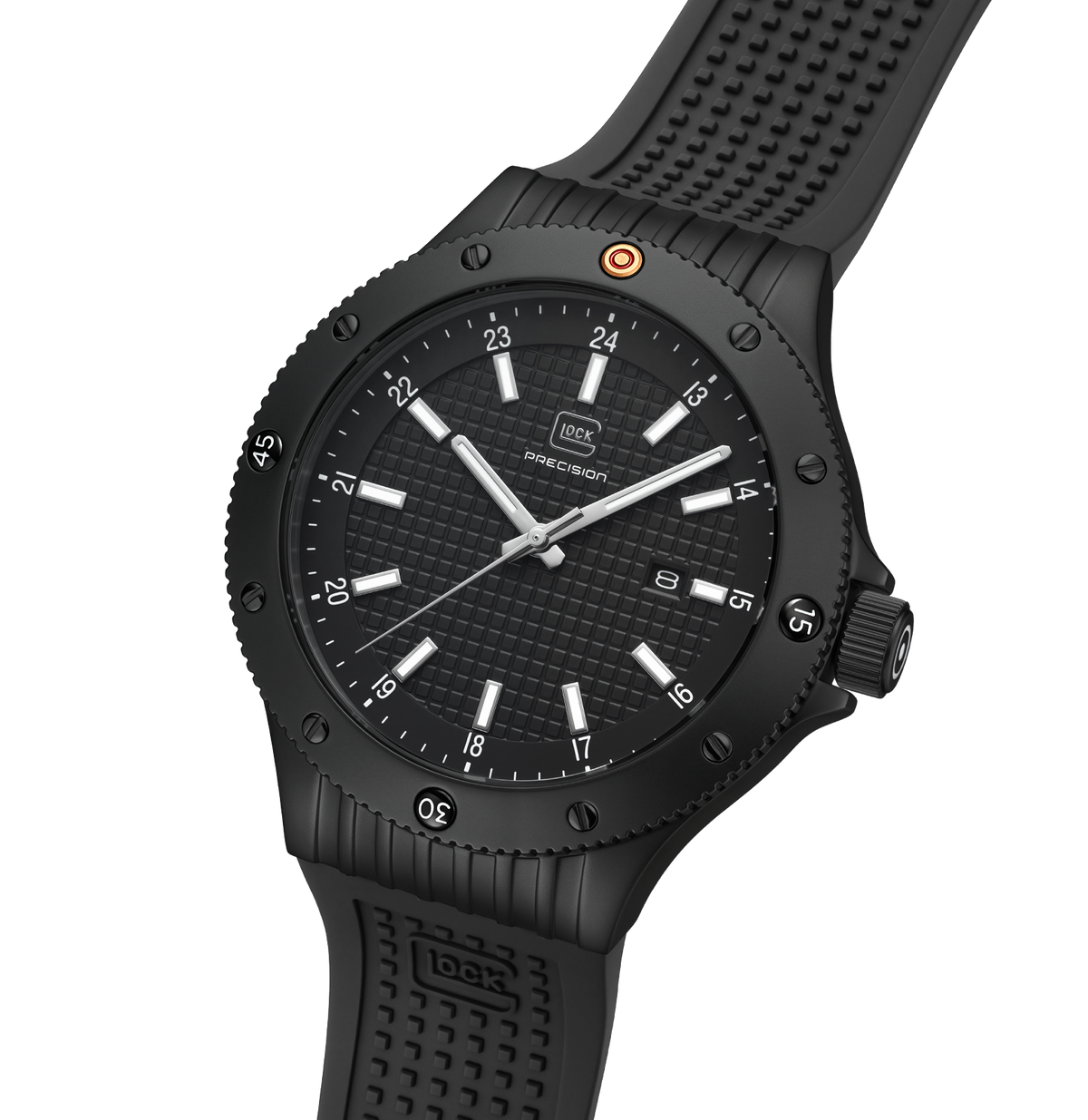 GLOCK Rotating-Bezel Watch in Black Steel, Black Dial, Black Strap (GW-33-1-24)