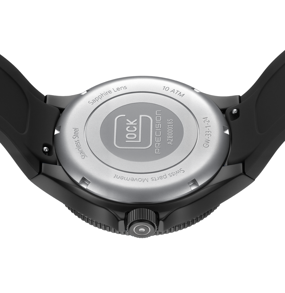 GLOCK Rotating-Bezel Watch in Black Steel, Black Dial, Black Strap (GW-33-1-24)