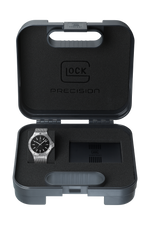 GLOCK Rotating-Bezel Watch in Stainless Steel, Black Dial, Silver-Tone Mesh Bracelet