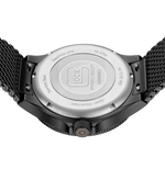 GLOCK Tritium Watch in Black Steel, Coyote Dial, Black Mesh Bracelet