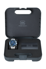 GLOCK Swiss Chronograph Watch in Dark Blue Steel, Blue Dial, Silver-Tone Bracelet
