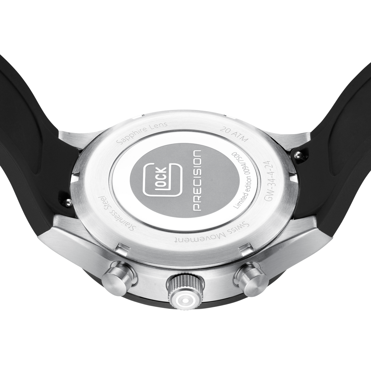 GLOCK Limited Edition Swiss Chronograph Watch in Stainless Steel, Black Dial, Black Strap