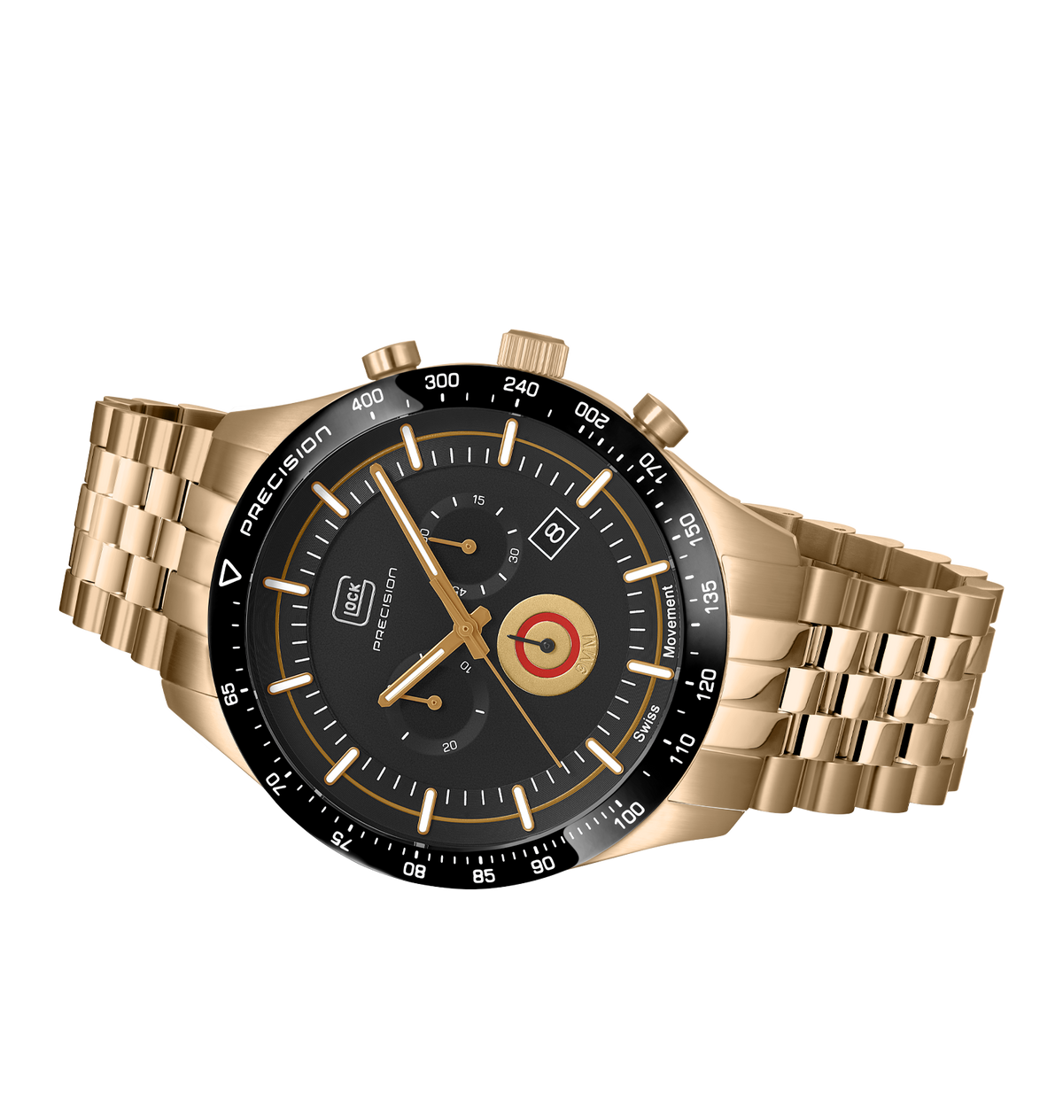 GLOCK Swiss Chronograph Watch in Coyote Steel, Black Dial, Coyote Bracelet (GW-35-2-22)