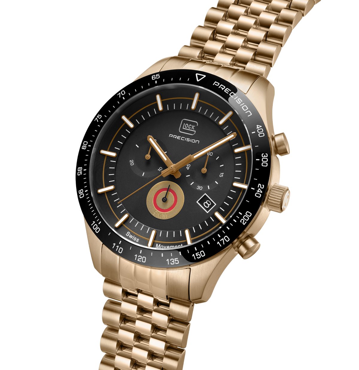 GLOCK Swiss Chronograph Watch in Coyote Steel, Black Dial, Coyote Bracelet (GW-35-2-22)