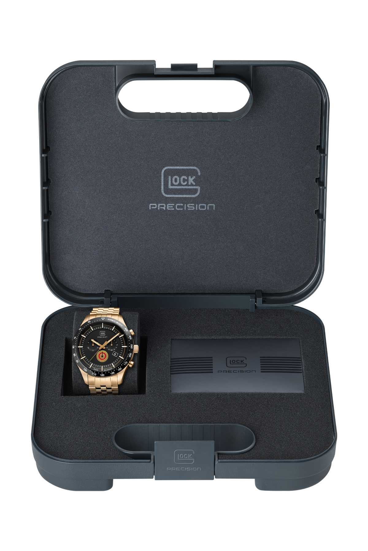 GLOCK Swiss Chronograph Watch in Coyote Steel, Black Dial, Coyote Bracelet (GW-35-2-22)
