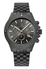 GLOCK Swiss Chronograph Watch in Gunmetal Steel, Gunmetal Dial, Gunmetal Bracelet