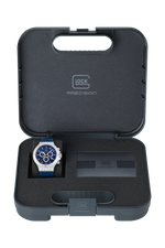 GLOCK Swiss Chronograph Watch in Stainless Steel, Blue Dial, Dark Blue Strap