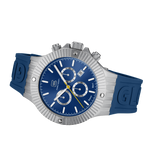 GLOCK Swiss Chronograph Watch in Stainless Steel, Blue Dial, Dark Blue Strap