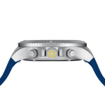 GLOCK Swiss Chronograph Watch in Stainless Steel, Blue Dial, Dark Blue Strap