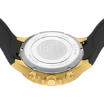 GLOCK Swiss Chronograph Watch in Gold-Tone Steel, Green Dial, Black Strap