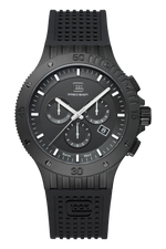 GLOCK Swiss Chronograph Watch in Black Steel, Black Dial, Black Strap
