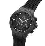GLOCK Swiss Chronograph Watch in Black Steel, Black Dial, Black Strap