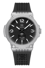 GLOCK Quartz Watch in Stainless Steel, Black Dial, Black Strap