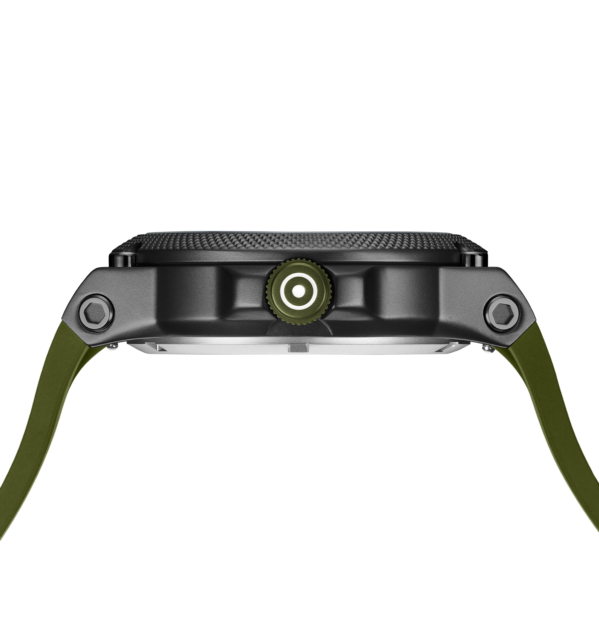 GLOCK Quartz Watch in Black Steel, Army Green Dial, Army Green Strap