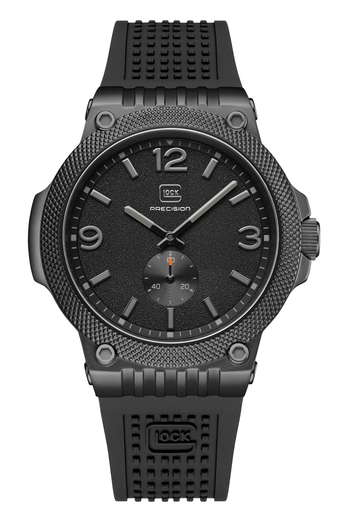 GLOCK Quartz Watch in Black Steel, Black Dial, Black Strap