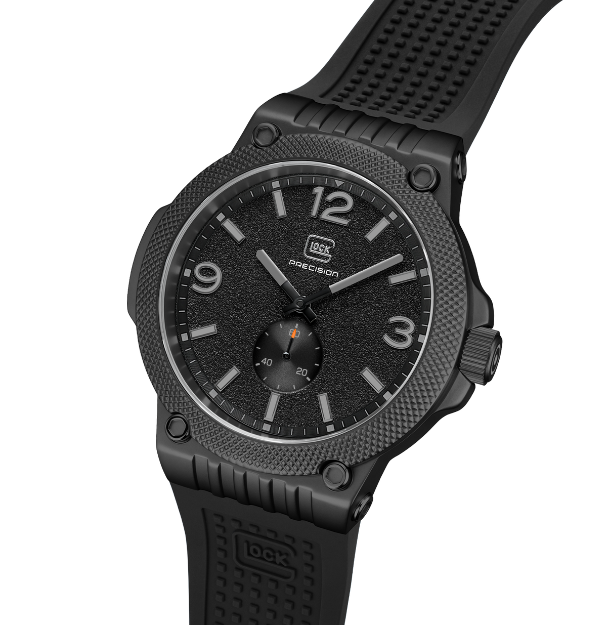 GLOCK Quartz Watch in Black Steel, Black Dial, Black Strap