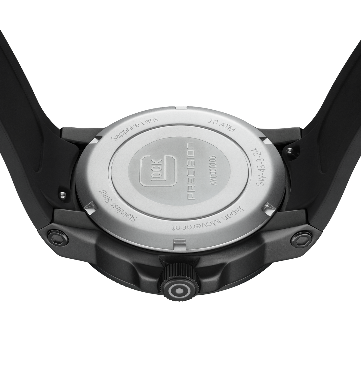 GLOCK Quartz Watch in Black Steel, Black Dial, Black Strap