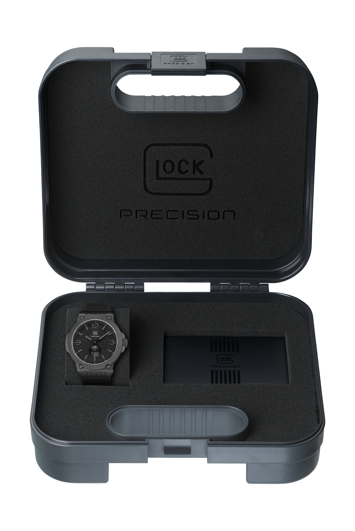 GLOCK Quartz Watch in Black Steel, Black Dial, Black Strap