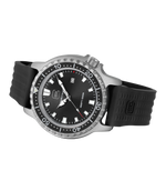 GLOCK Rotating-Bezel Watch in Stainless Steel, Black Dial, Black Strap (GW-44-2-22)