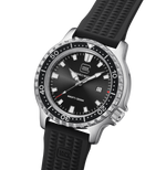 GLOCK Rotating-Bezel Watch in Stainless Steel, Black Dial, Black Strap (GW-44-2-22)
