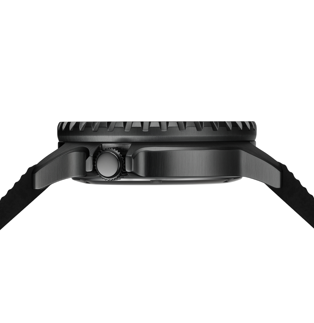 GLOCK Tritium Watch in Black Steel, Orange Dial, Black Strap
