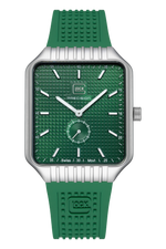 GLOCK Swiss Quartz Watch in Stainless Steel, Green Dial, Racing Green Strap