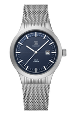 GLOCK Titanium Solar Watch in Titanium, Blue Dial, Silver-Tone Bracelet