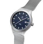 GLOCK Titanium Solar Watch in Titanium, Blue Dial, Silver-Tone Bracelet