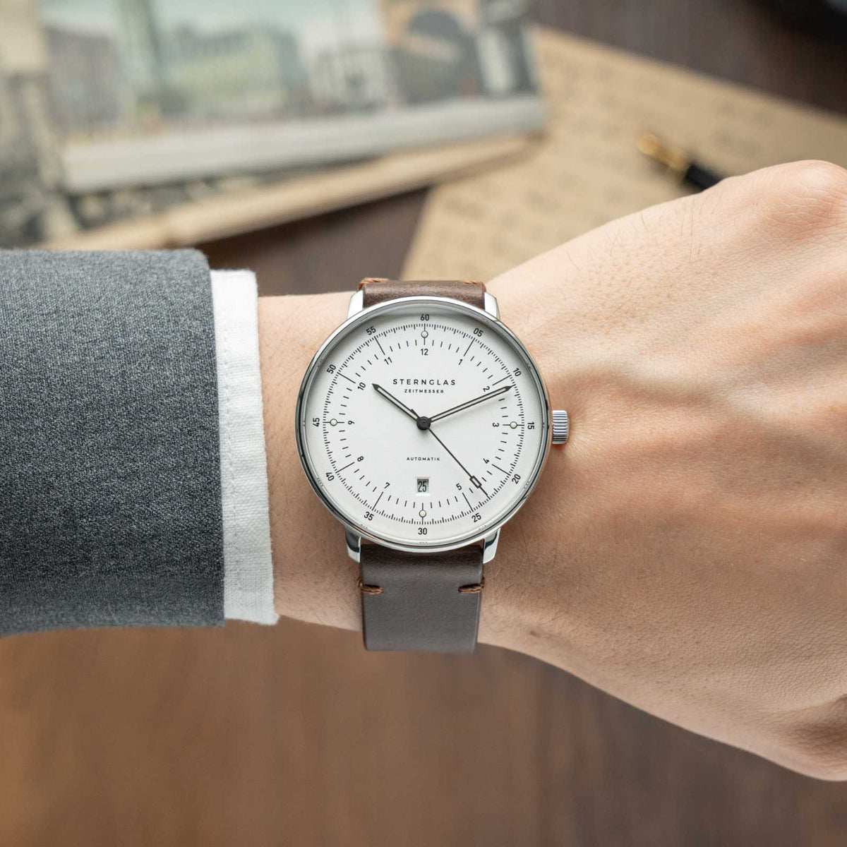 Sternglas "Hamburg Automatic" Watch in Stainless Steel, Silver Dial