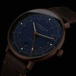 Sternglas "Hamburg Automatic" Watch in Bronze-Tone Steel, Dark Blue Dial
