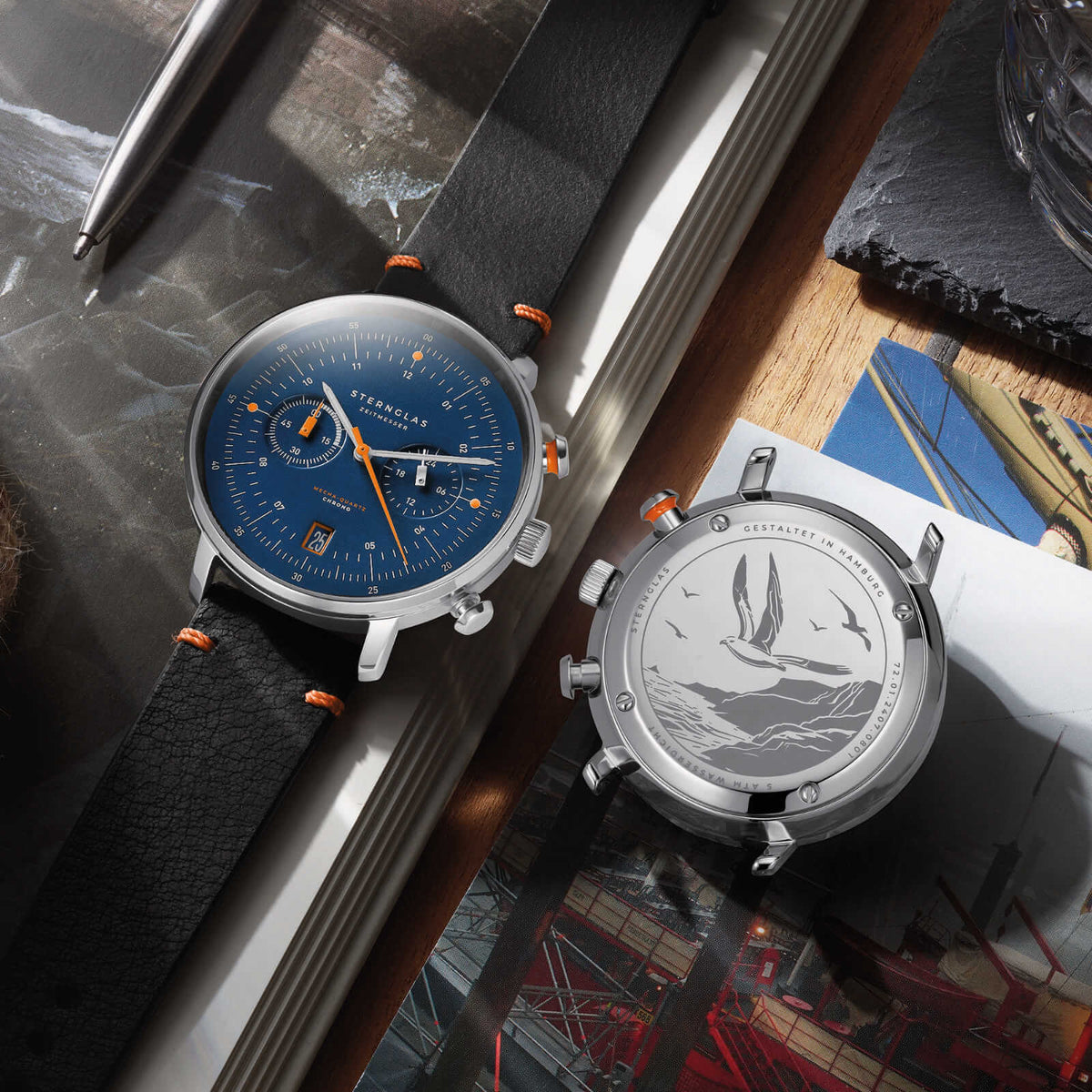 Sternglas "Hamburg Chrono Edition Küste" Quartz Chronograph in Steel, Dark Blue Dial