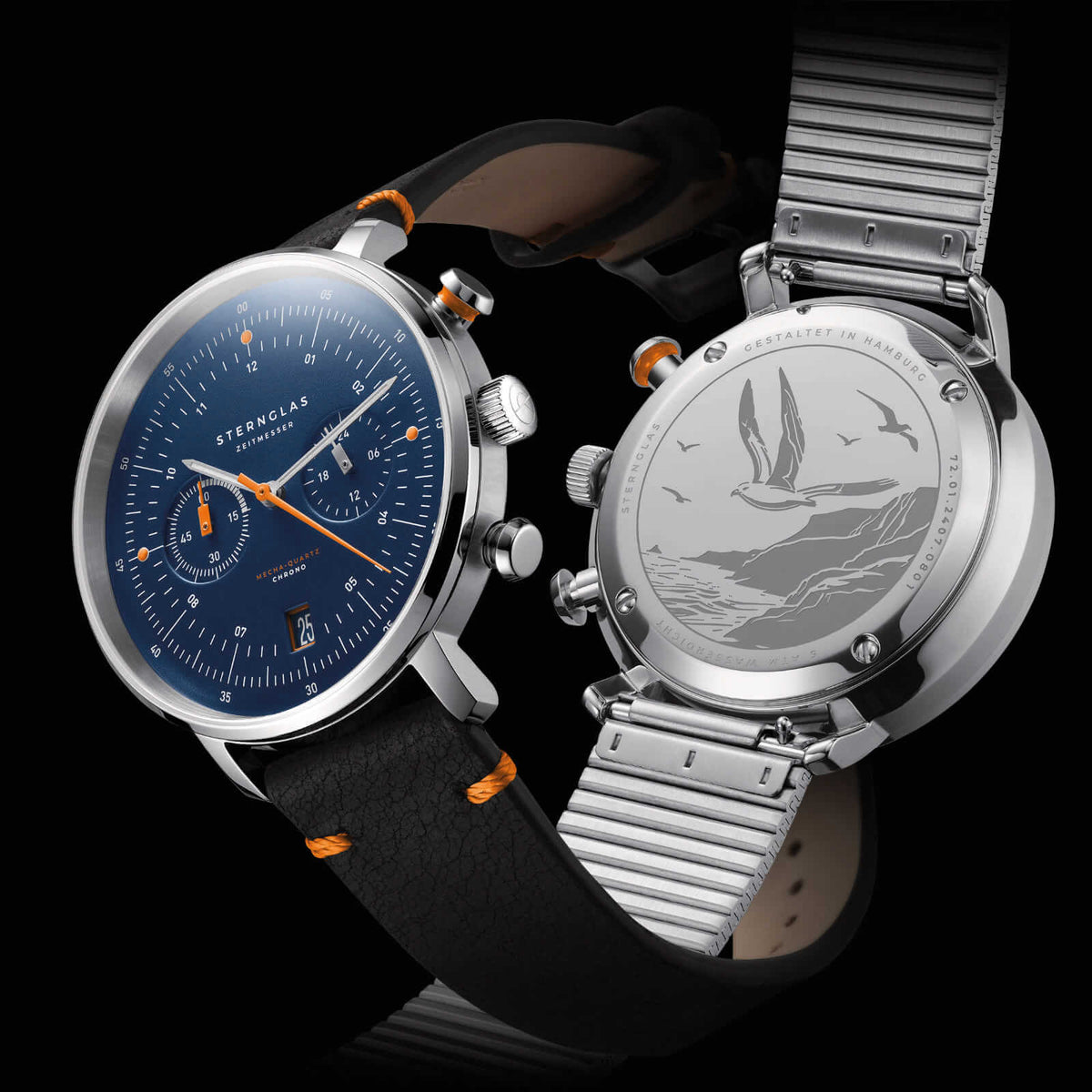 Sternglas "Hamburg Chrono Edition Küste" Quartz Chronograph in Steel, Dark Blue Dial