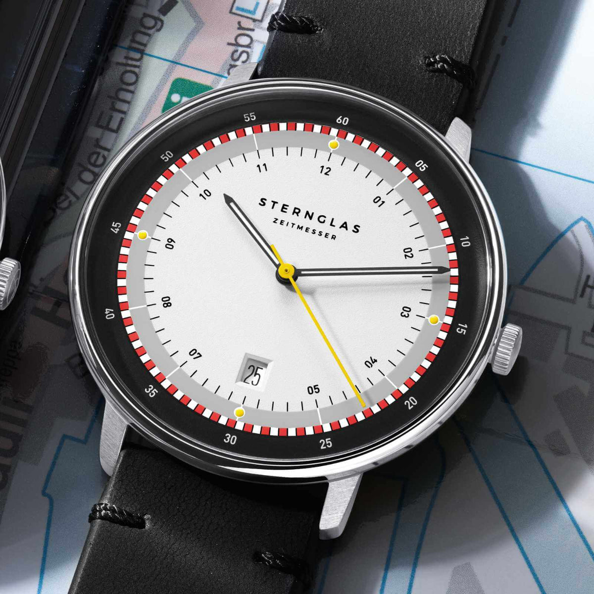 Sternglas "Hamburg Edition Hafen" Quartz Watch in Steel, White and Anthracite Dial