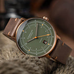 Sternglas "Hamburg Pro Automatic" Watch in Bronze-Tone Steel, Dark Green Dial
