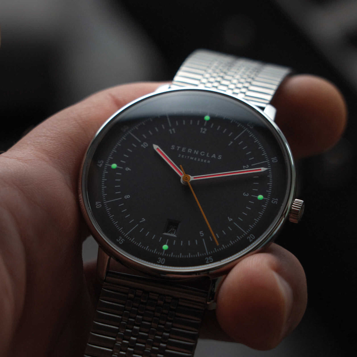 Sternglas "Hamburg Neugraphit" Quartz Watch in Stainless Steel, Graphite Dial