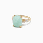 Jade and Diamond Ring in 14K Yellow Gold, 6.81 ctw view 2