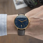 Sternglas "Hamburg" Quartz Watch in Gold-Tone Steel, Dark Blue Dial