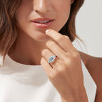 Aquamarine and Diamond Ring in 14K White Gold, 3.30 ctw view 2