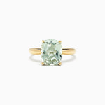 Green Amethyst Ring in 14K Yellow Gold, 3.95 ctw