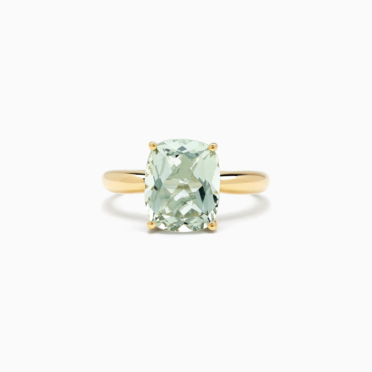 Green Amethyst Ring in 14K Yellow Gold, 3.95 ctw