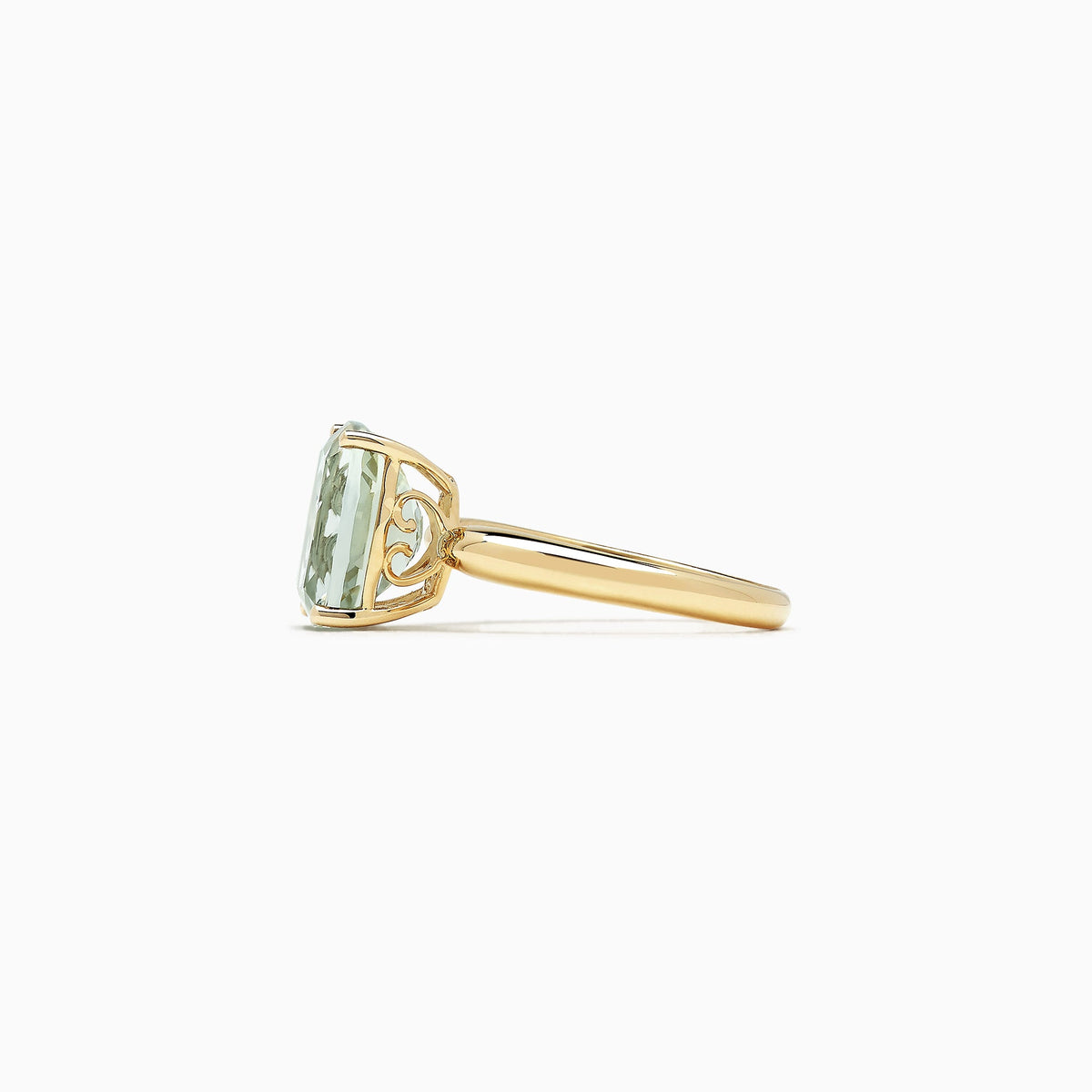 Green Amethyst Ring in 14K Yellow Gold, 3.95 ctw view 2
